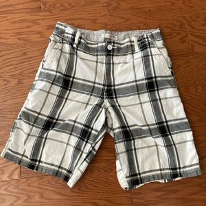 Shorts Route 66 cargo Men’s Size 34 Black & White Plaid